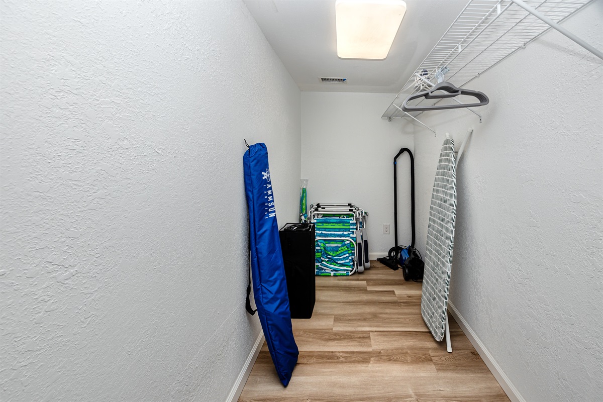 Master Bedroom Closet with Extra Beach Gear
