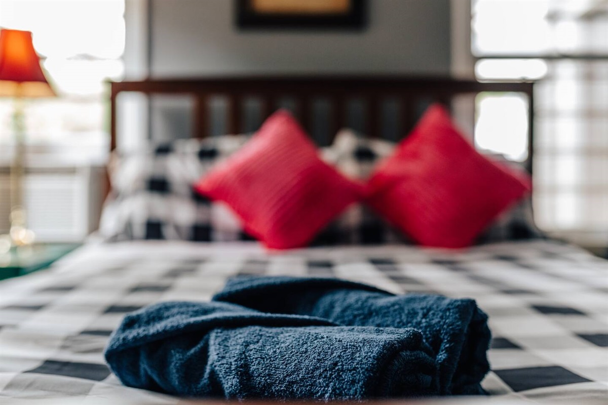 beautiful linens and decos in bedroom