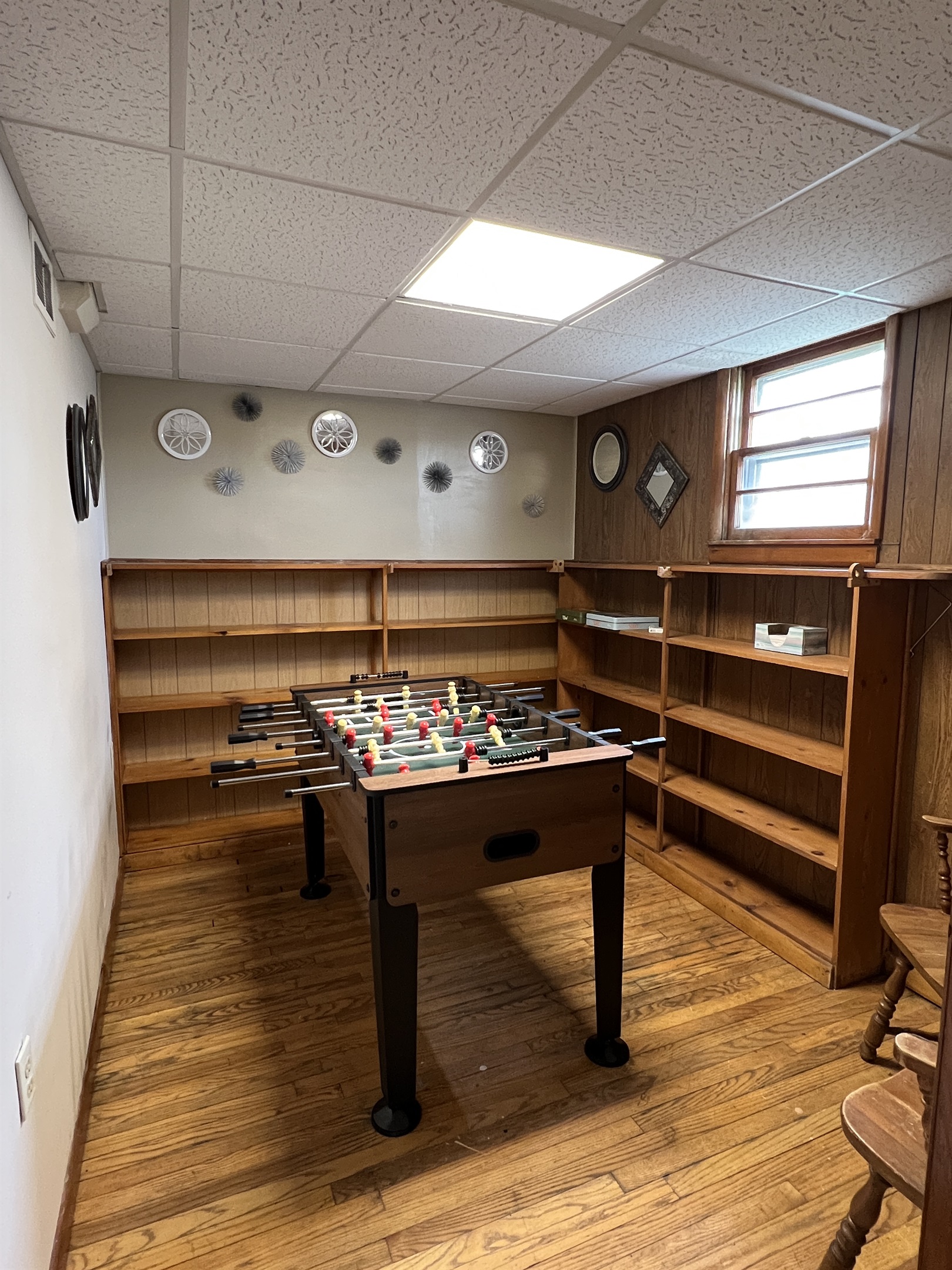 Foosball room in the lower level.