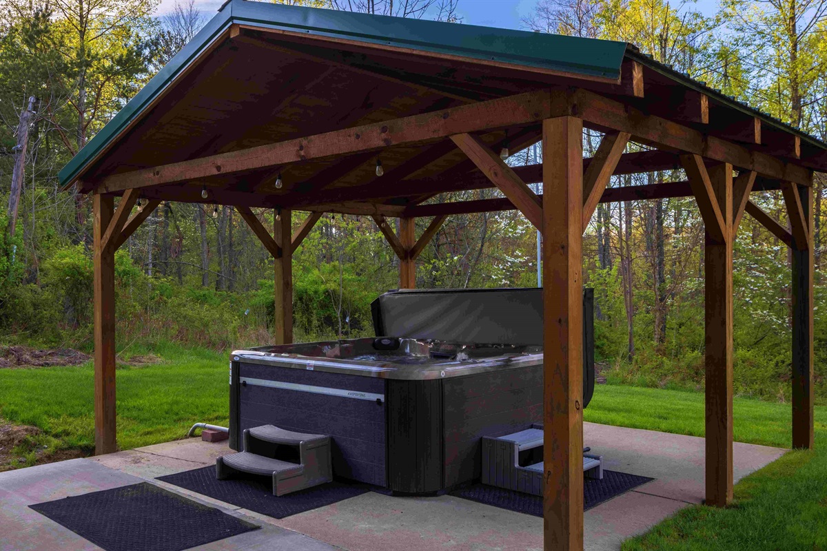 Relax in the spacious hot tub