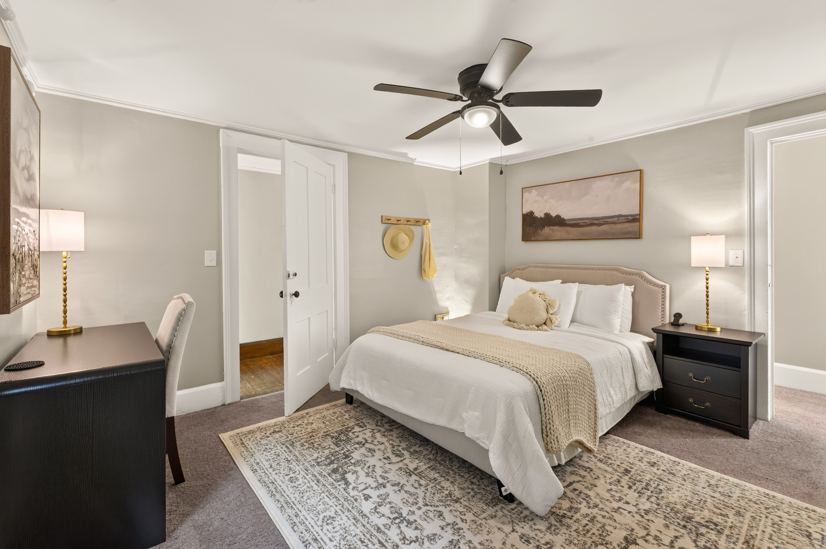 Bedroom with ceiling fan
