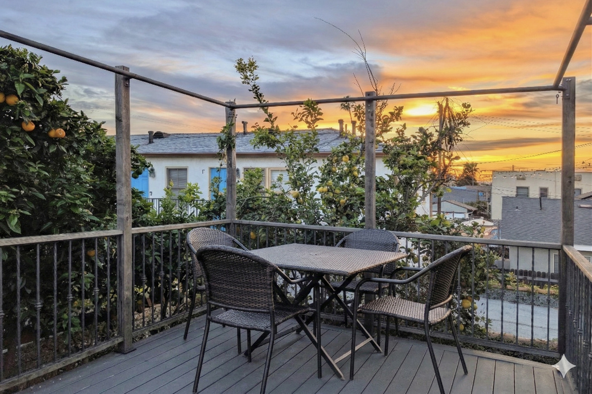 End your day with breathtaking sunset views from your private deck. It's the perfect place to enjoy dinner, a glass of wine, or simply relax under the Southern California sky.