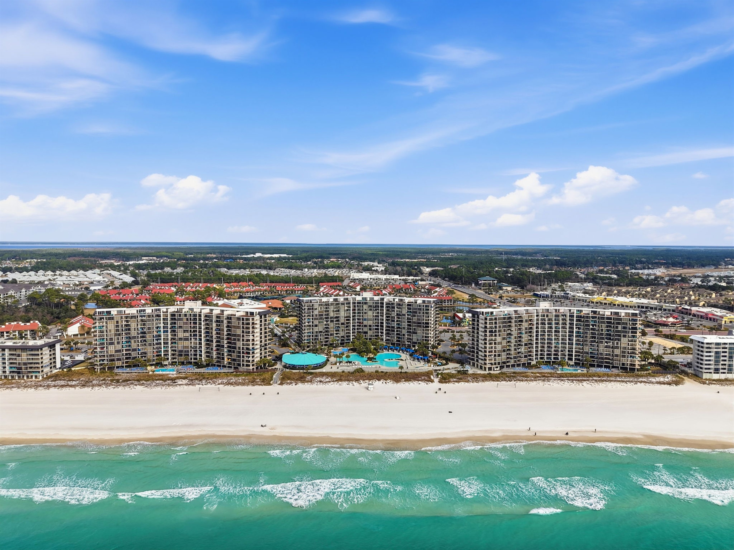 The expansive direct access beachfront of Edgewater Beach & Golf Resort