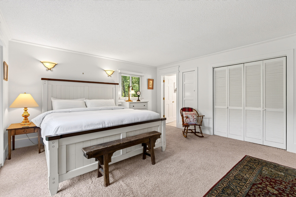 Cozy king size bed with the perfect views of the outdoors