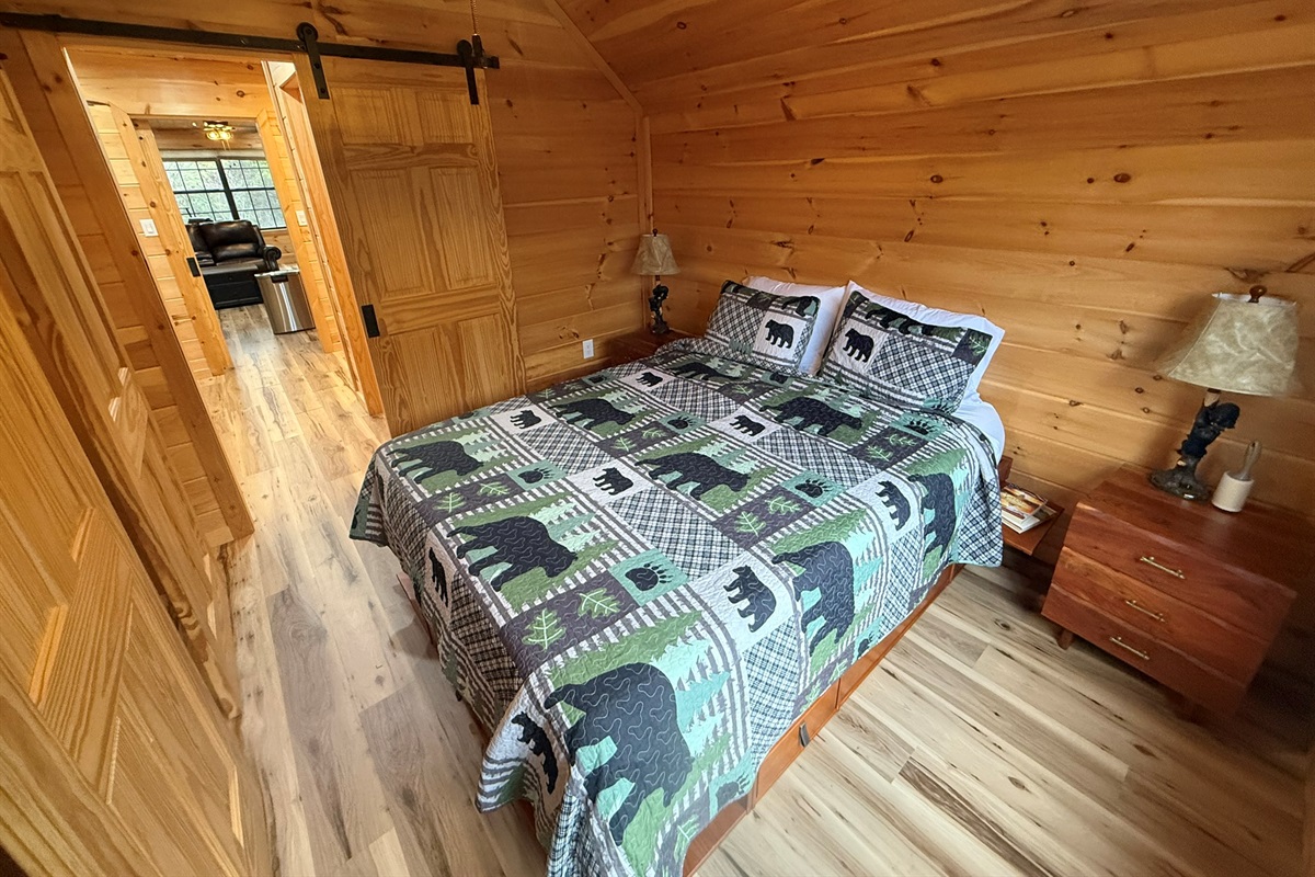 bedroom 1 in small cabin over garage