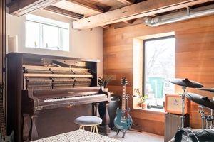 Grab an instrument, and let the good times roll in our music jam area