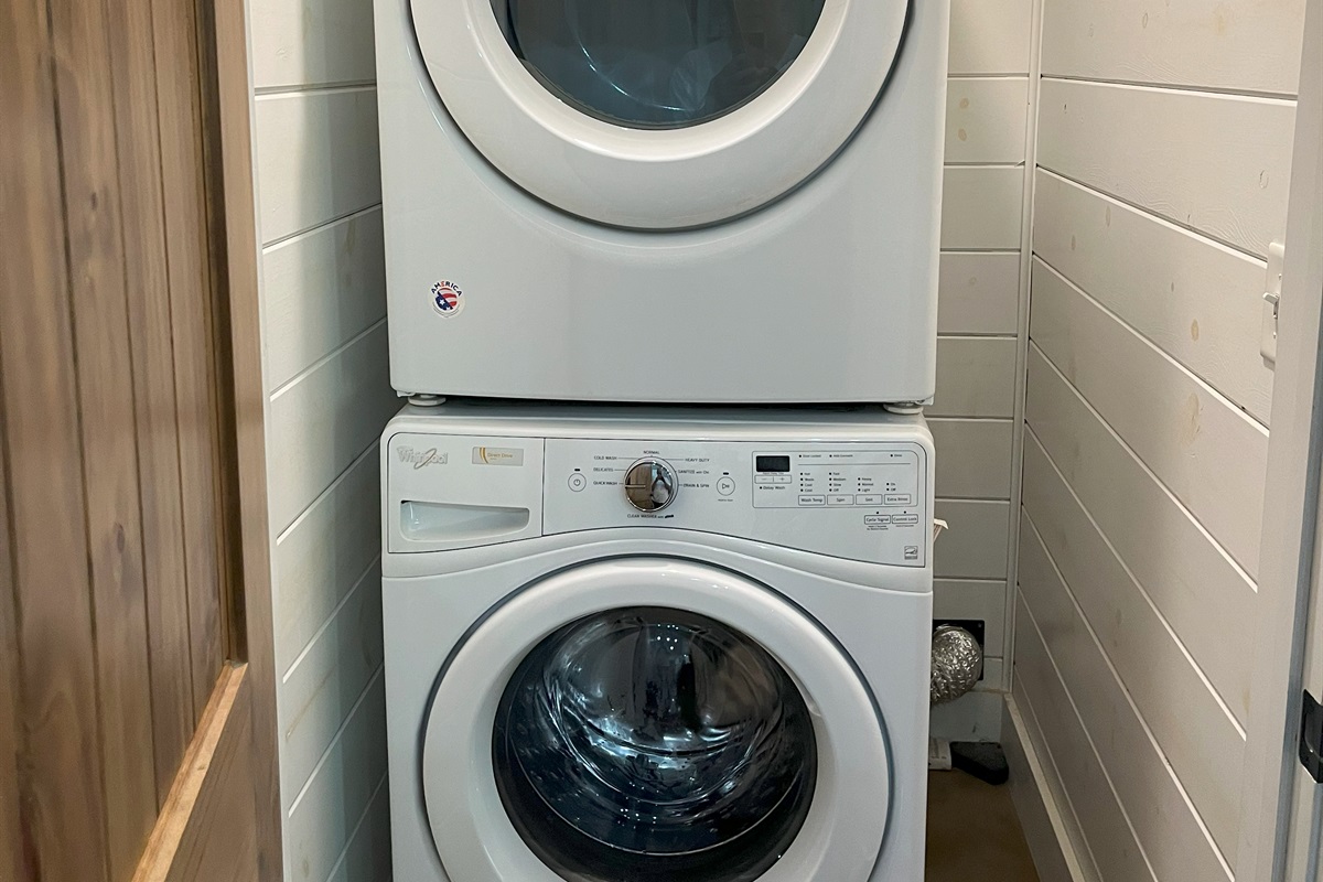Full size stacked washer & dryer.