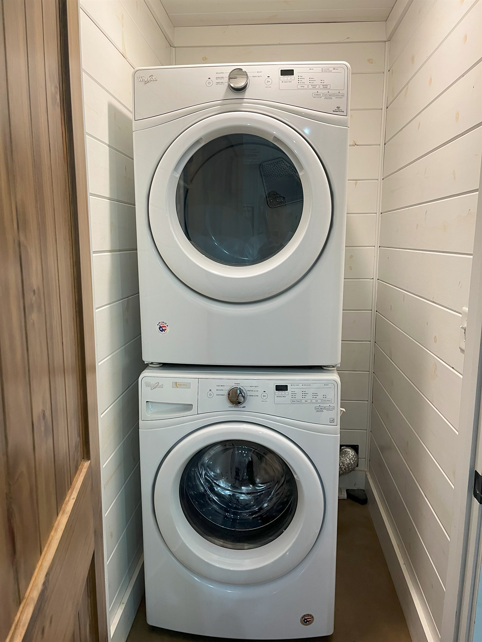 Full size stacked washer & dryer.