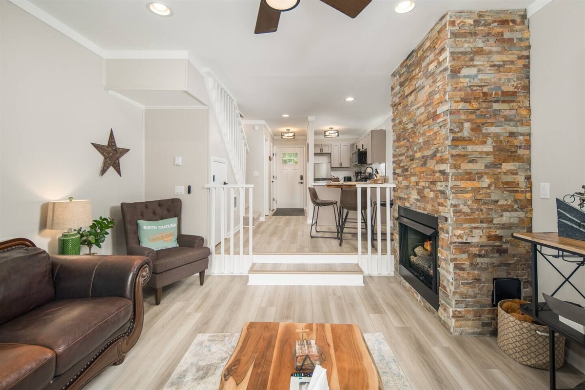 Unit 3: Living Room with Gas Fireplace