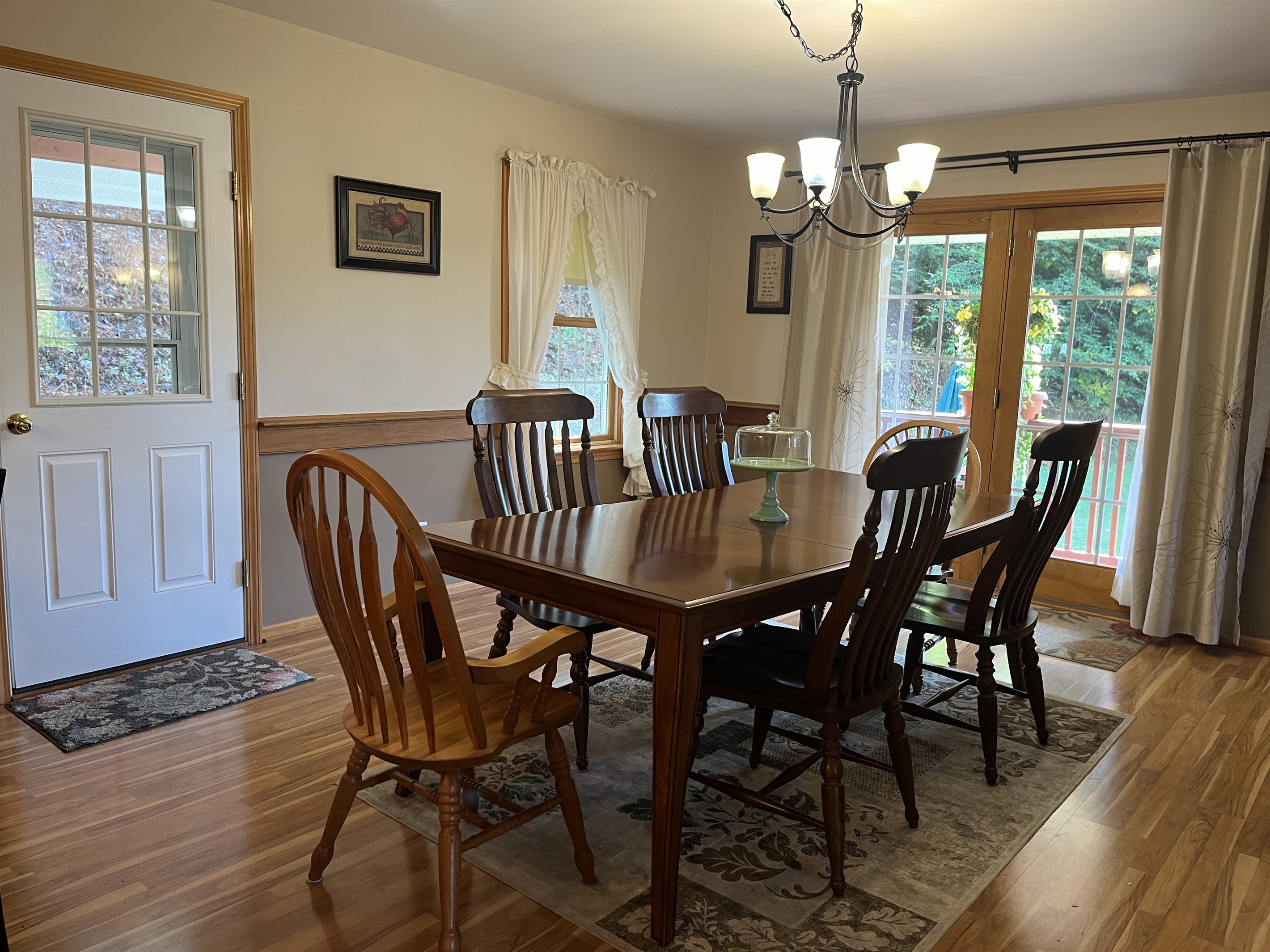 Dining area with easy access to porch