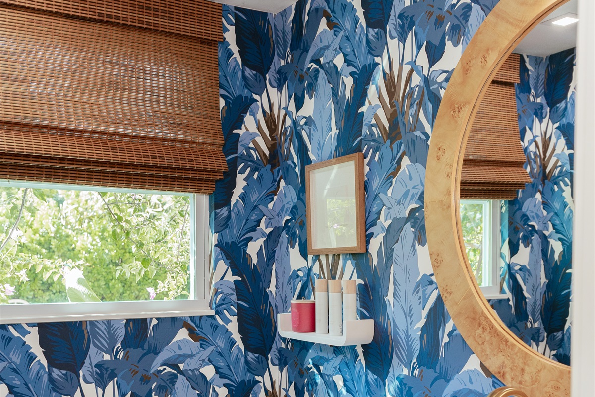 A half bathroom is located just off the kitchen on the main floor of the home.