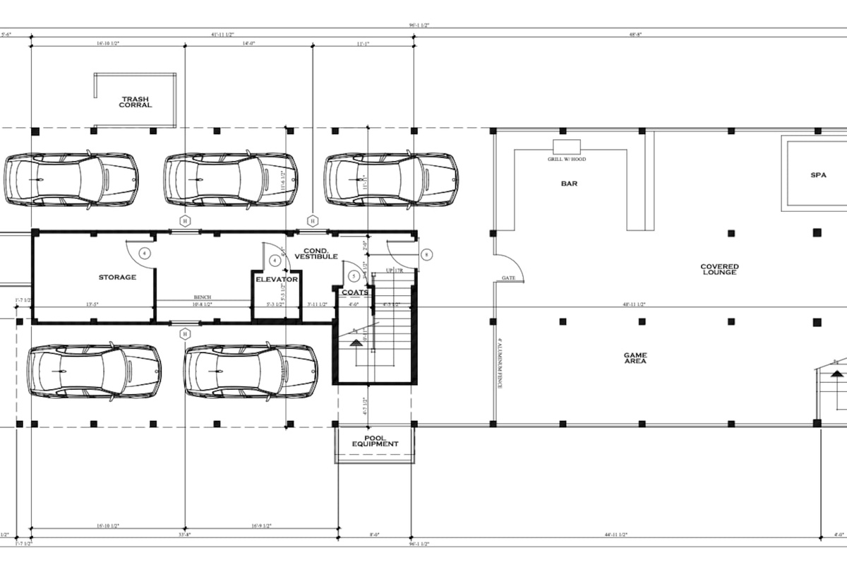 Up to 5 vehicles can park under the house, with up to 8 more in the driveway.