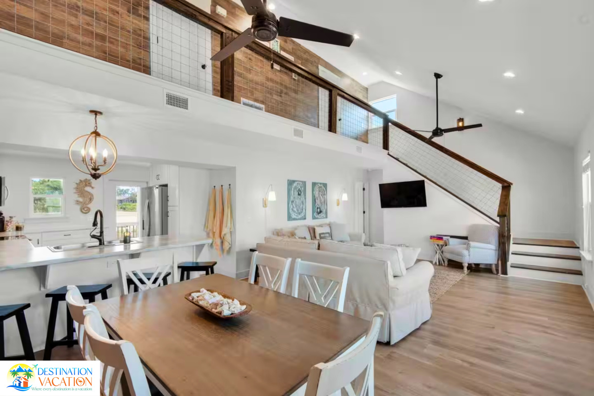 Open dining area creates a welcoming gathering space.