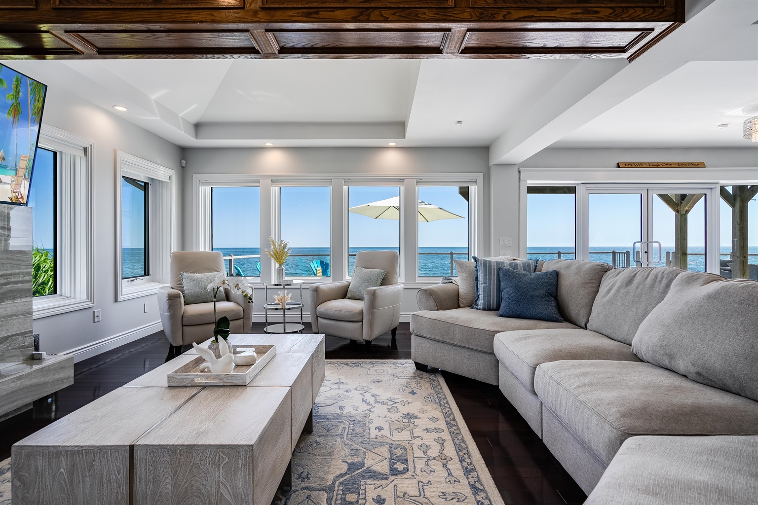 Every seat comes with an lake view.