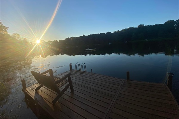 Private dock and lake side view