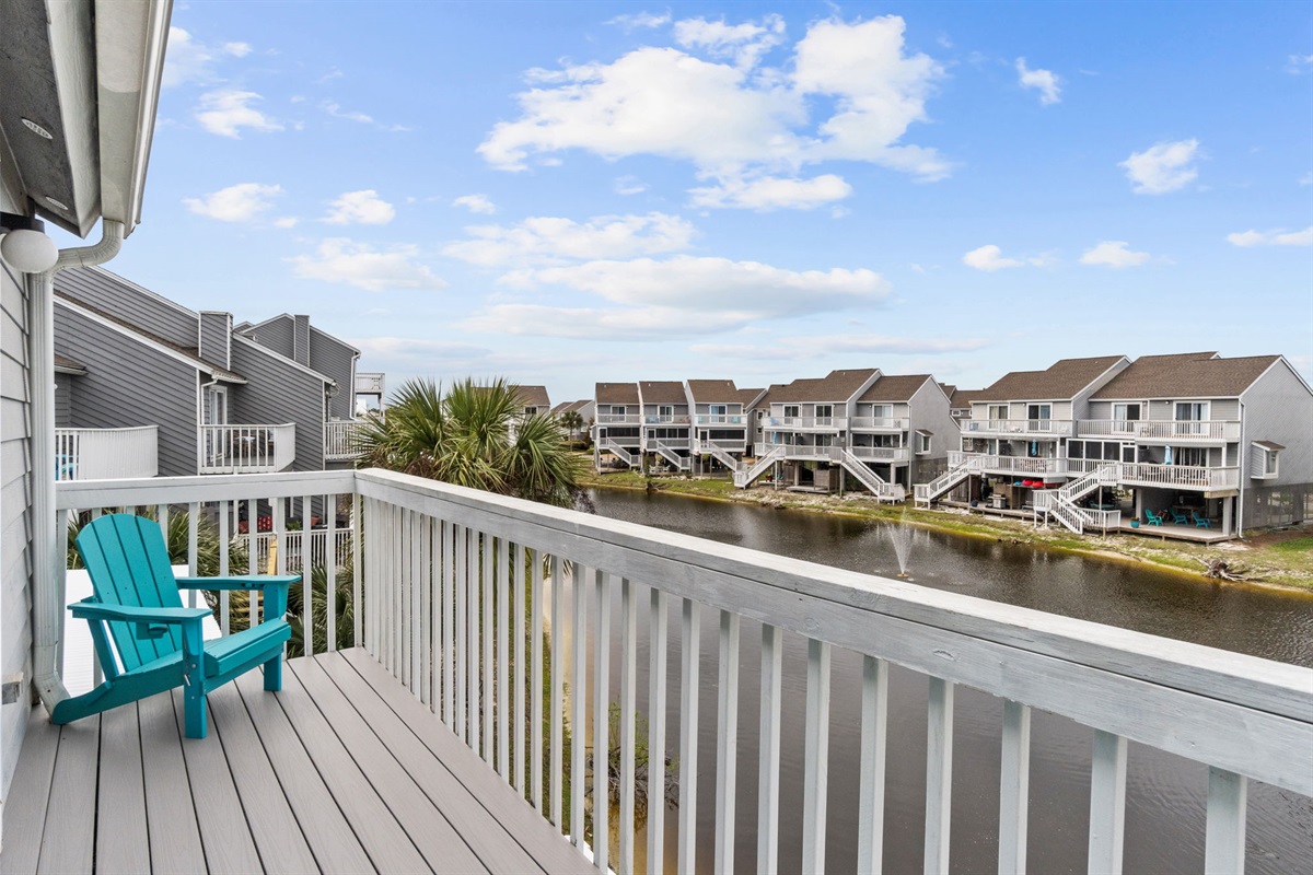 Deck off Primary Bedroom with Pond Views