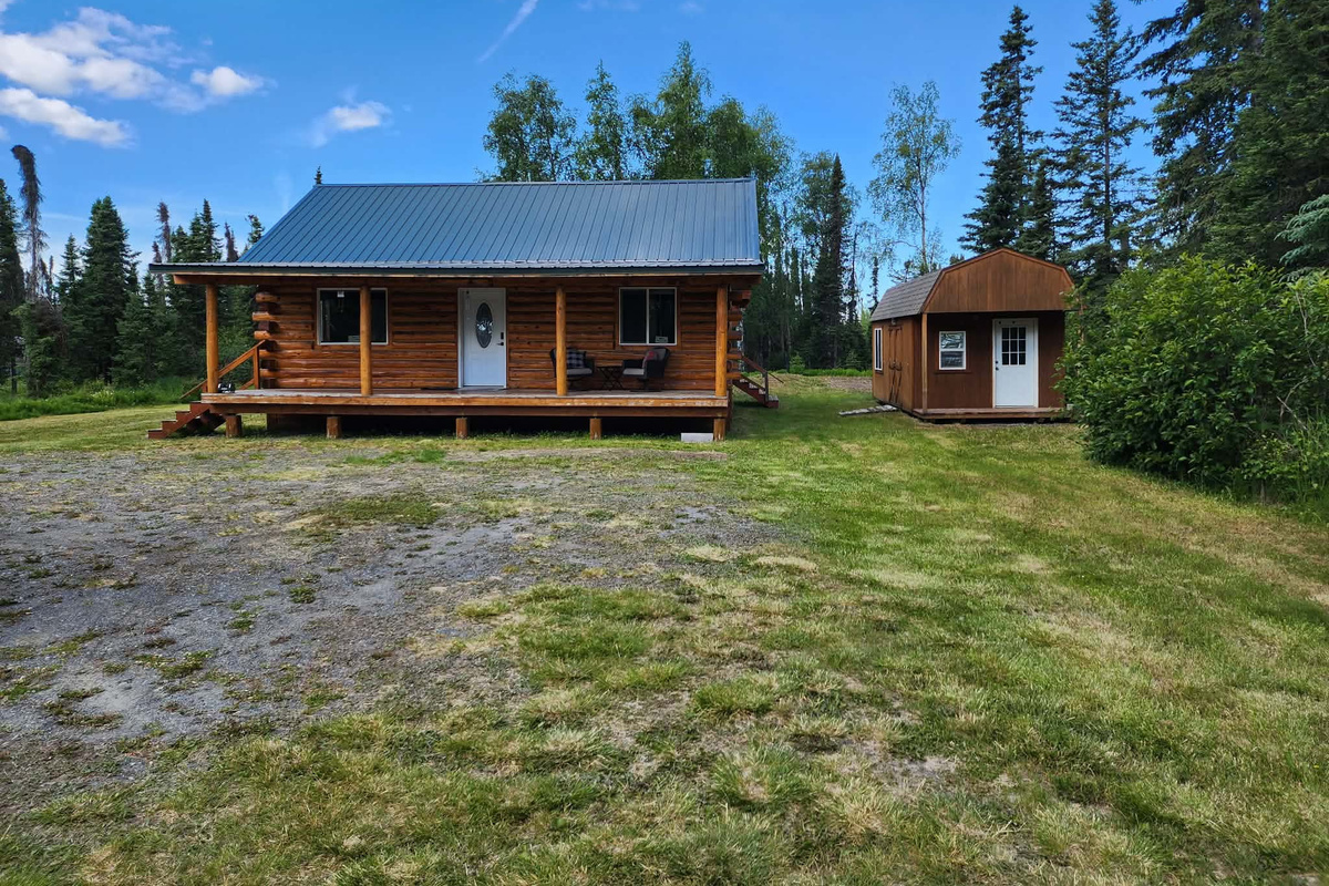 Front of Cabin and Parking Area
