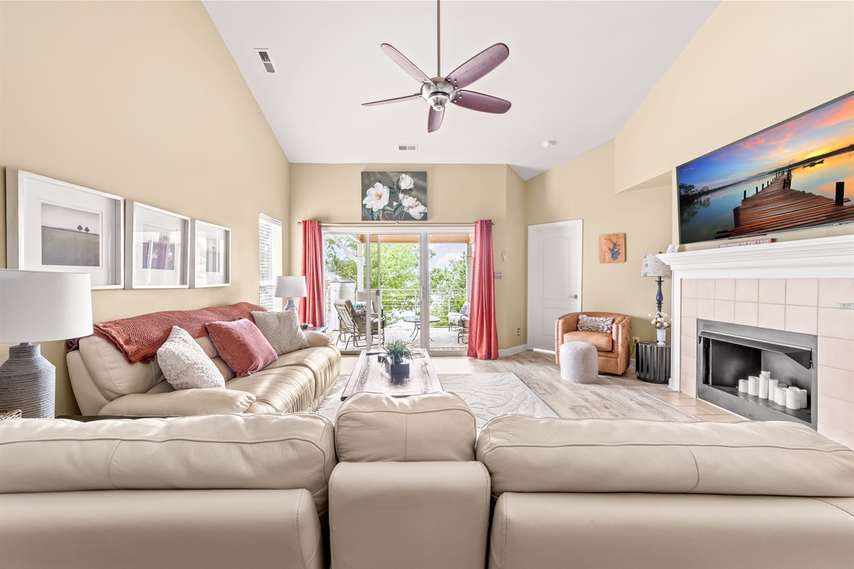 Our cozy living room for you to enjoy