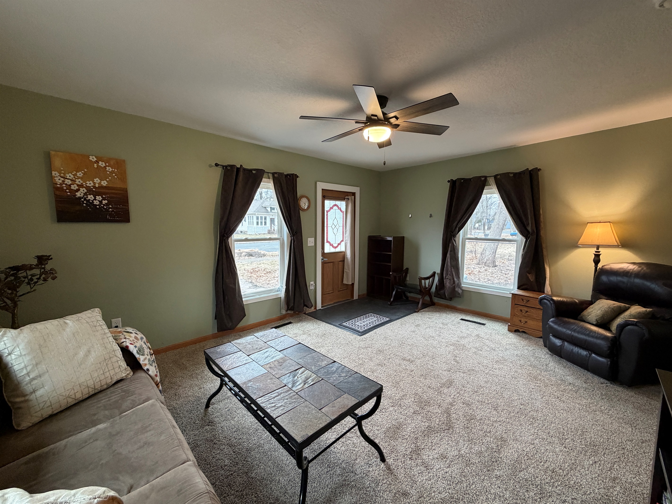 The front door faces opens to a quiet residential street.