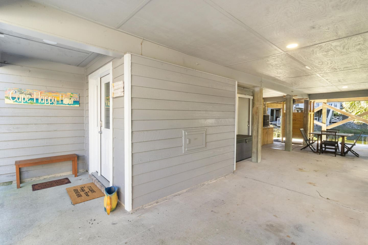 Your spacious two-car carport keeps vehicles shaded and everything organized right at the base of the unit.