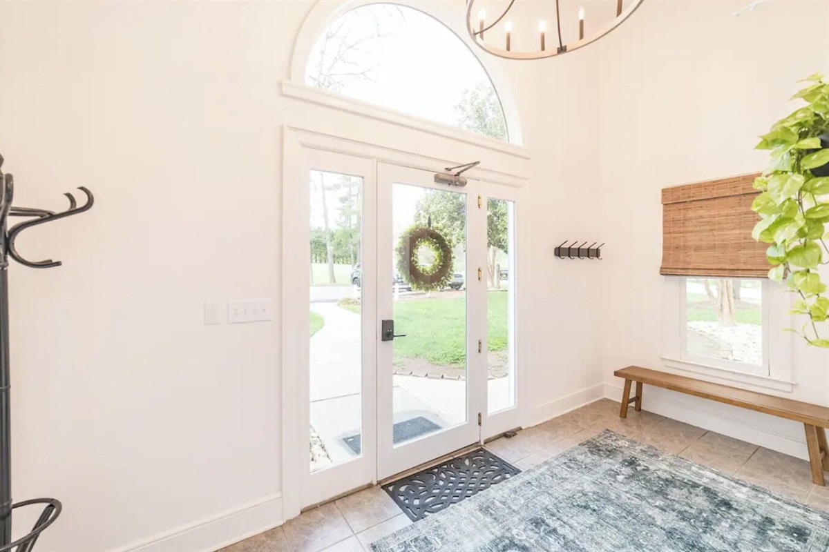 The sunny entryway greets you