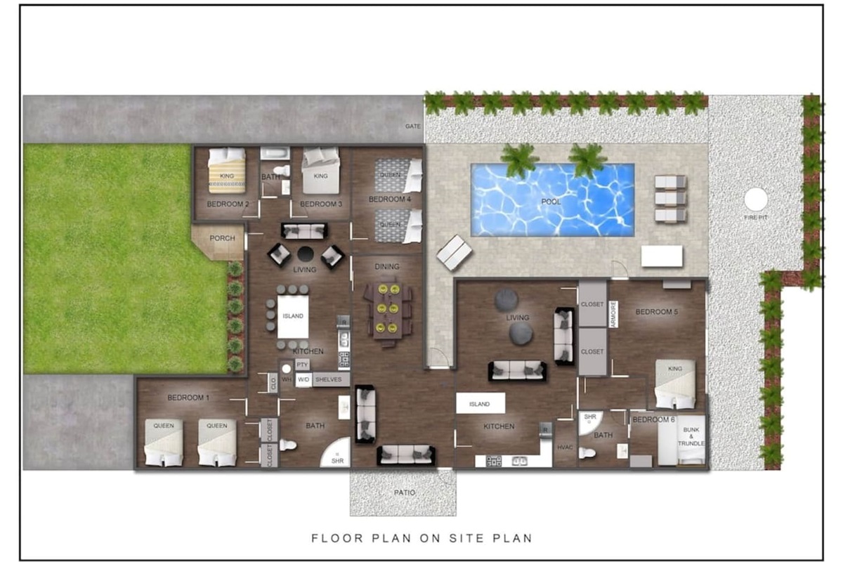 Floor Plan of the  Sprawling 6BR Villa