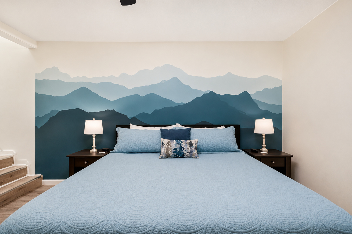 King Bedroom with Access to Upstairs Room