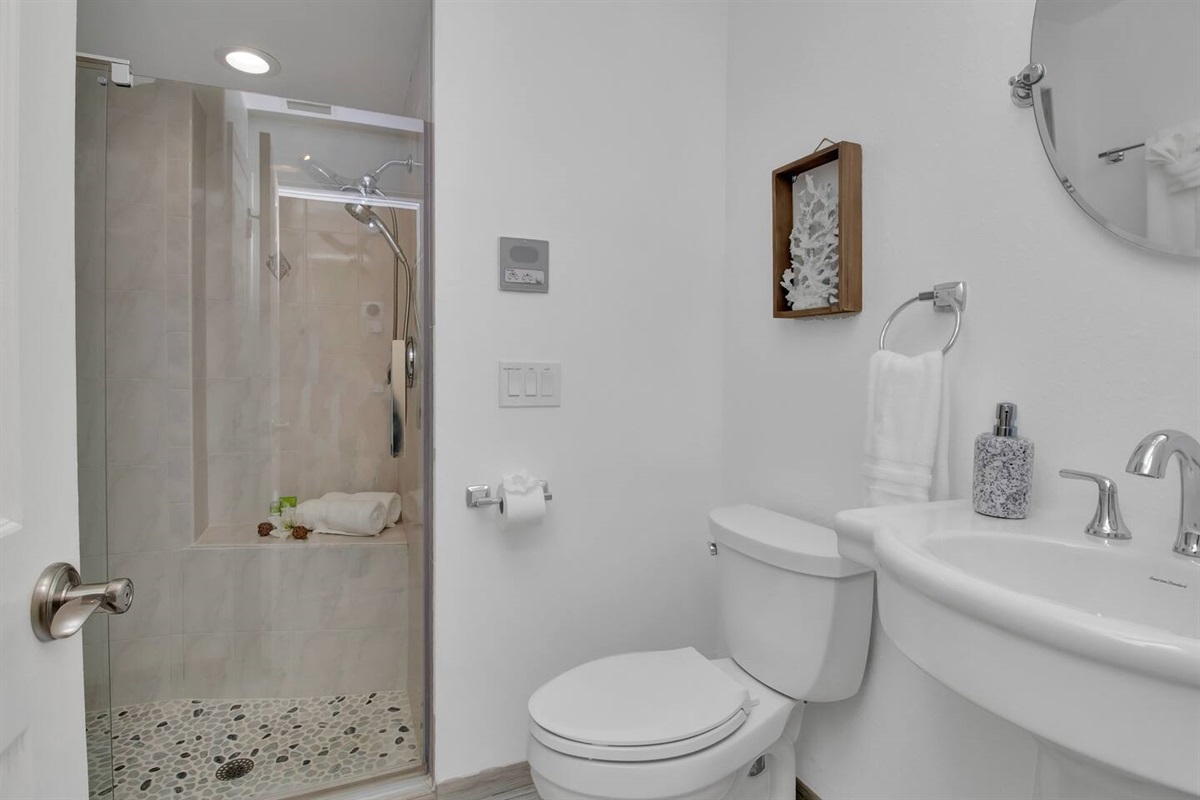 Full Guest bath with walk-in shower.