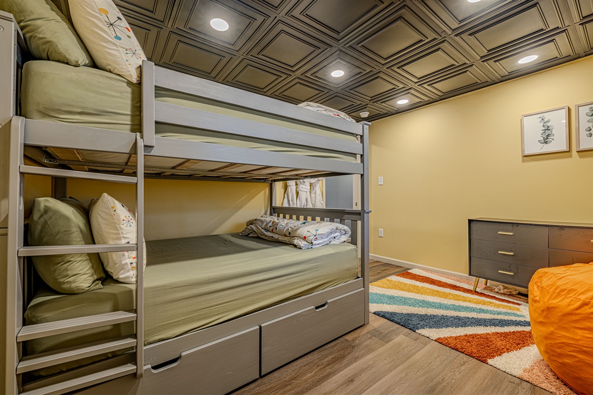 The bunk room provides comfortable sleeping arrangements and a cheerful atmosphere, ensuring everyone in your party has a dedicated space to recharge.