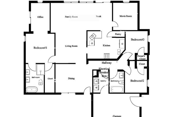 The floor plan provides a visual representation of the layout of the space.