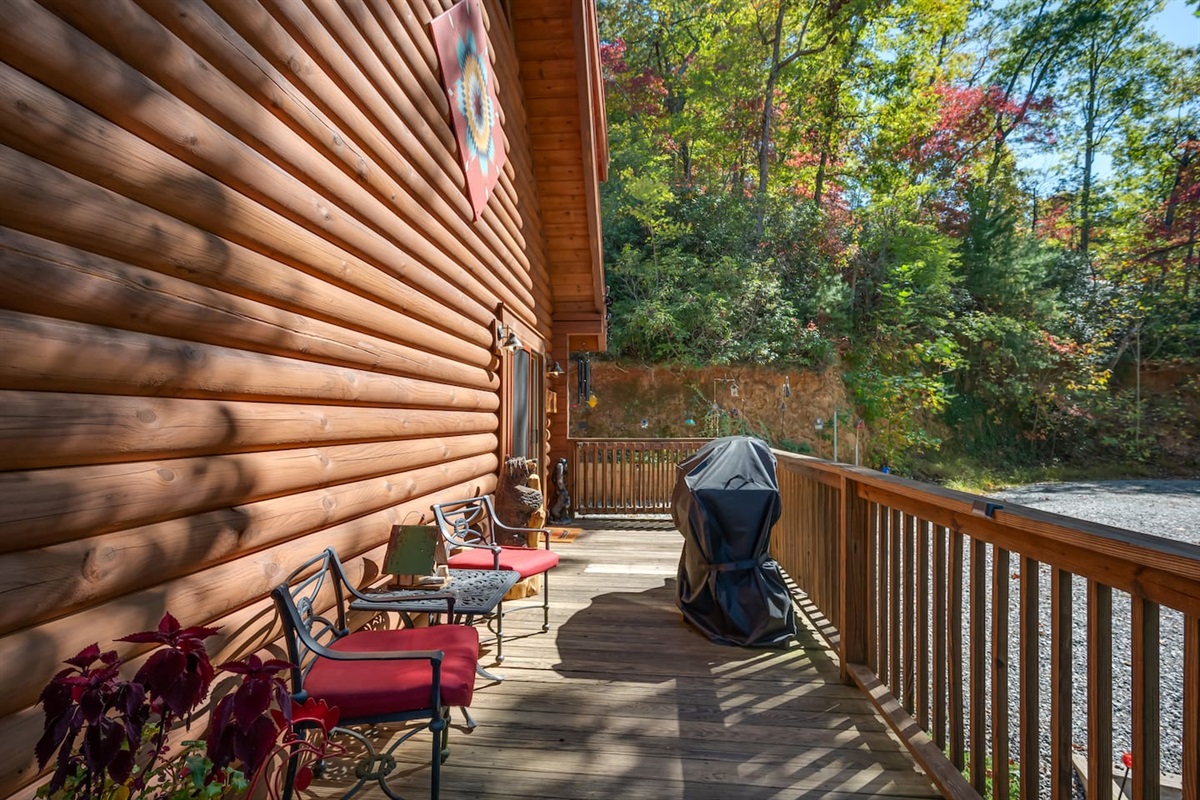 Side deck with grill