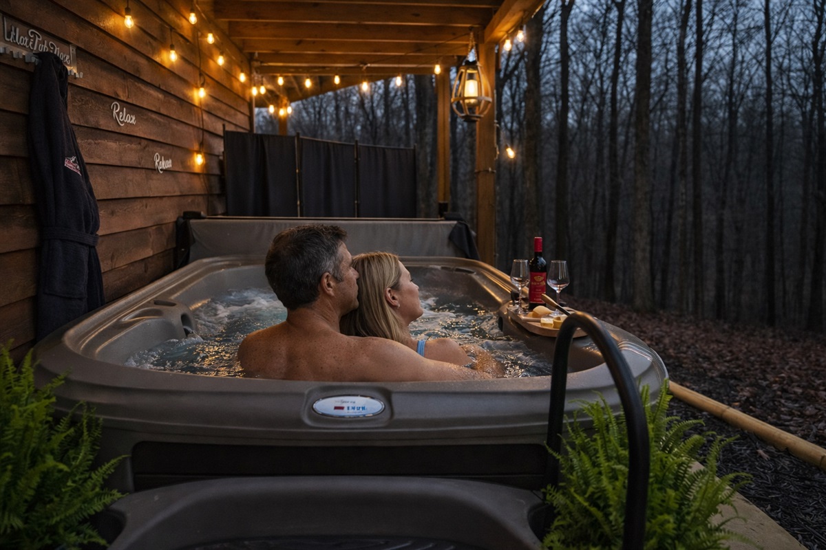 Relax and unwind in the property’s private hot tub, thoughtfully maintained for your comfort and enjoyment.