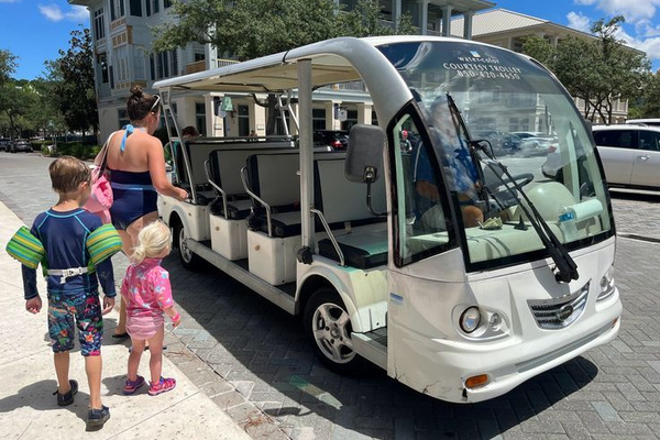 Hop aboard the WaterColor Beach Shuttle for convenient transportation throughout the community