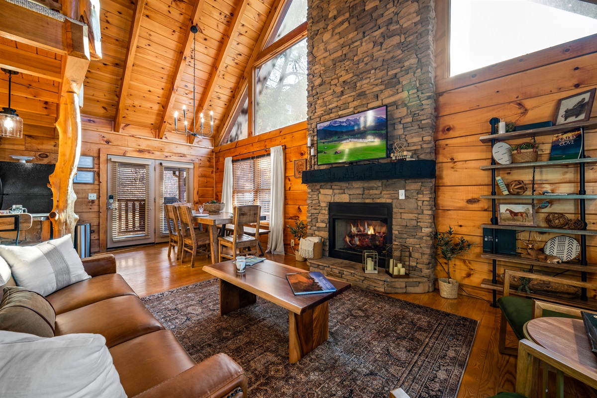 The open-concept great room brings everyone together, seamlessly connecting the living area and dining space for shared moments and easy flow.
