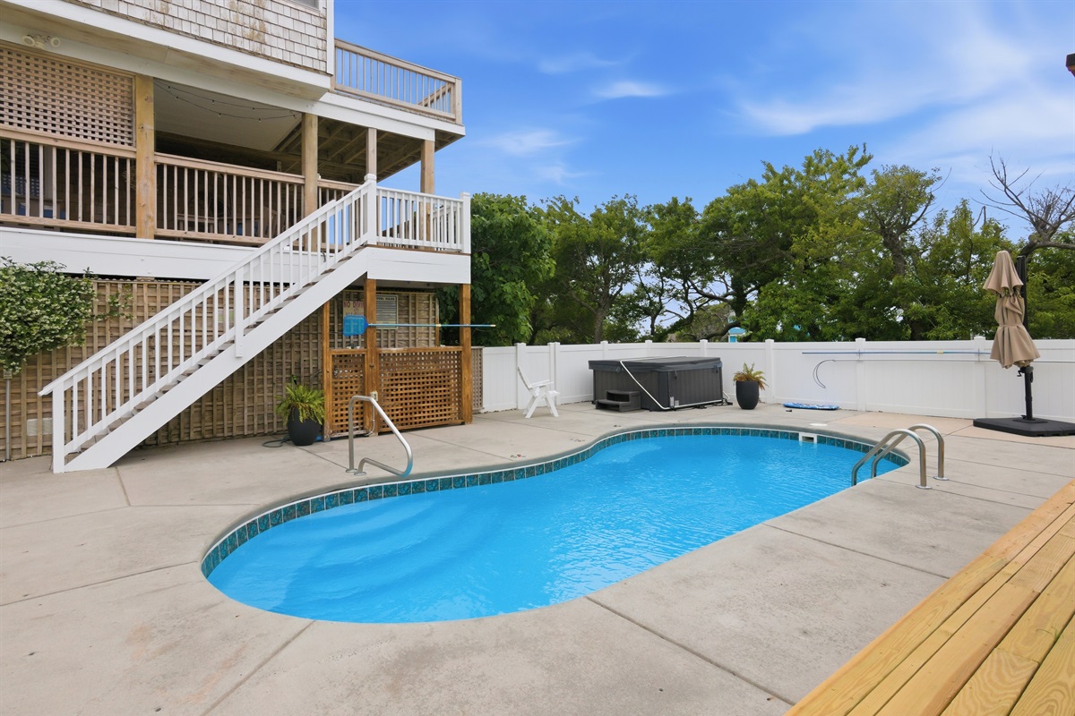 Beautiful private pool area with plenty of space to lounge and unwind.