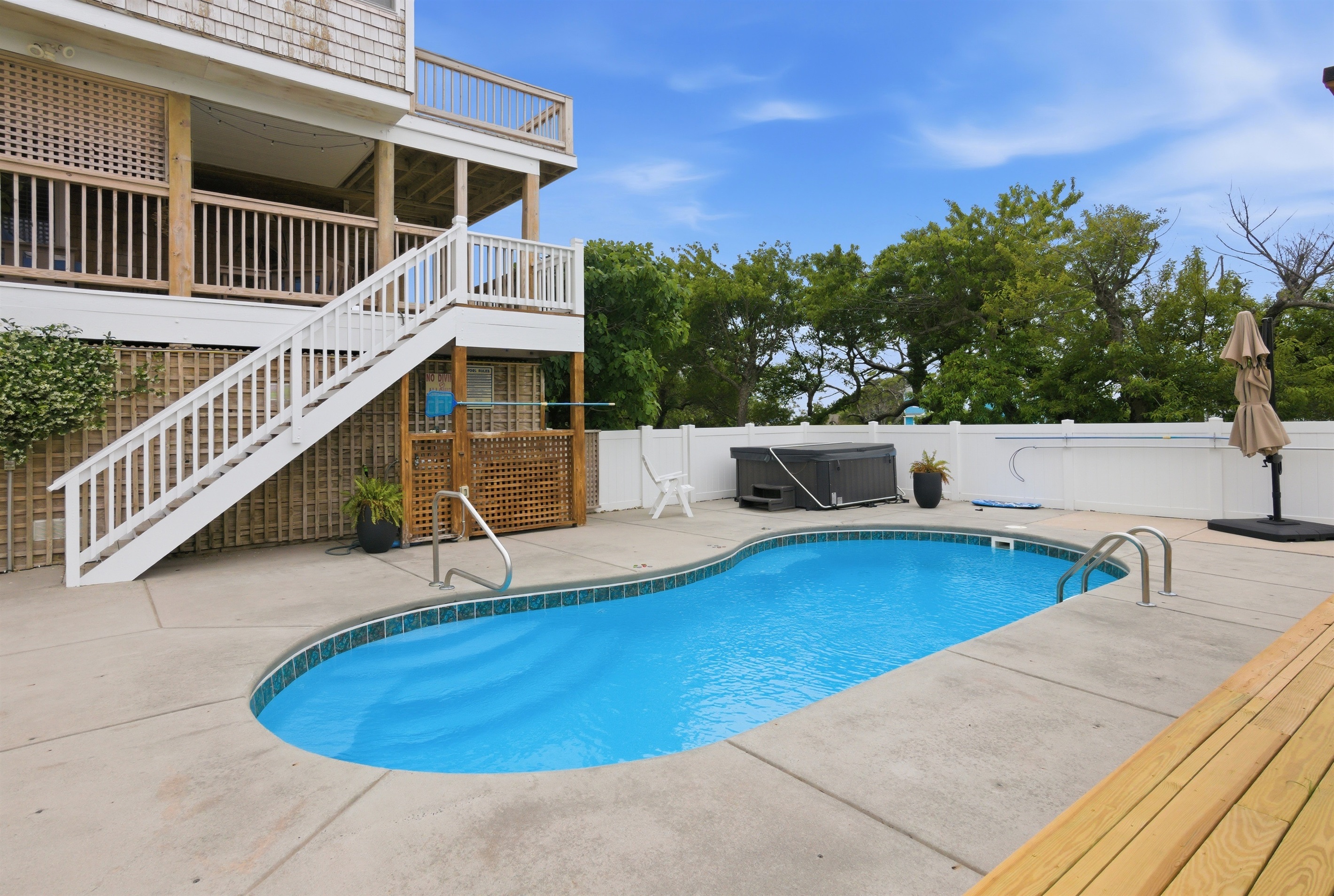 Beautiful private pool area with plenty of space to lounge and unwind.