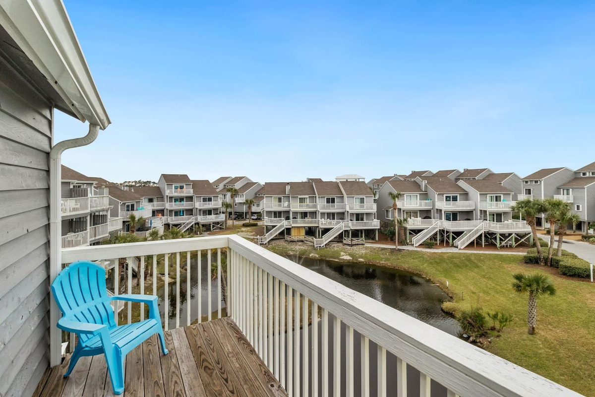 Watch the turtles move through the pond below while the Gulf catches the last light &mdash; this view belongs to you.