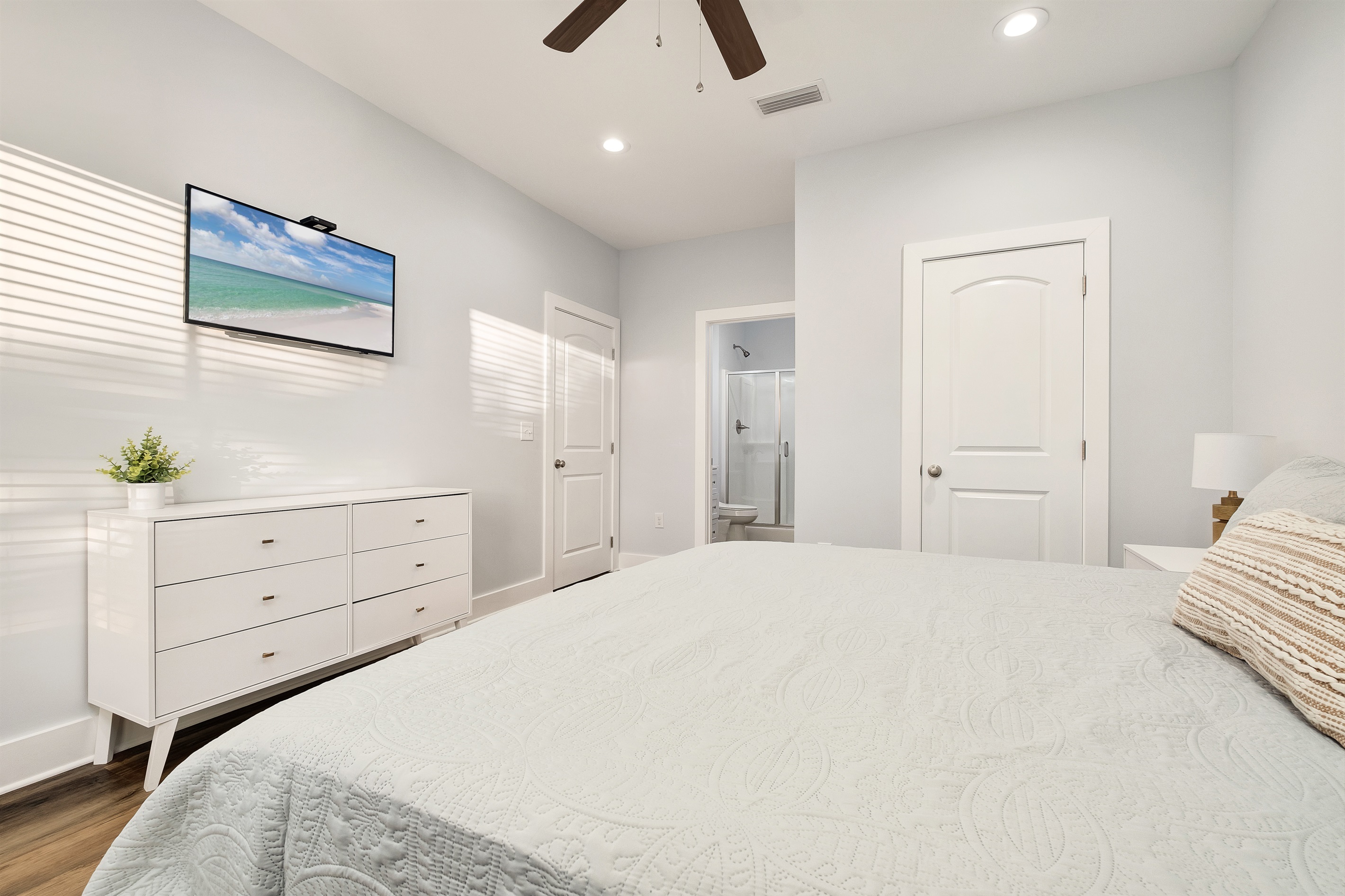 Bedroom #5 (2nd floor). Tuck yourself to sleep by watching your favorite TV show straight from the bed.