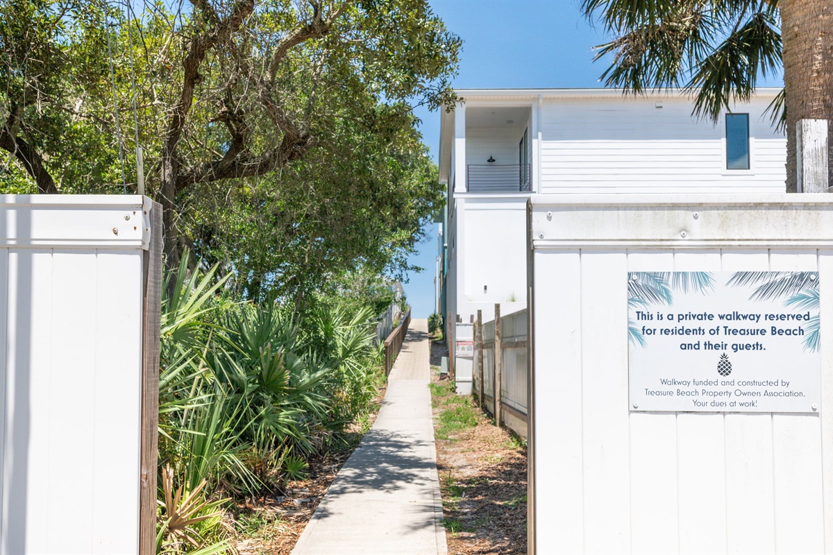 Private Community walkway to beach .3 miles from house.