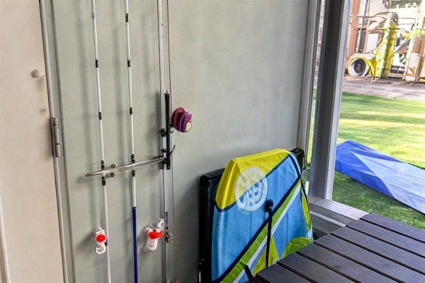 Boogie boards and fishing poles!