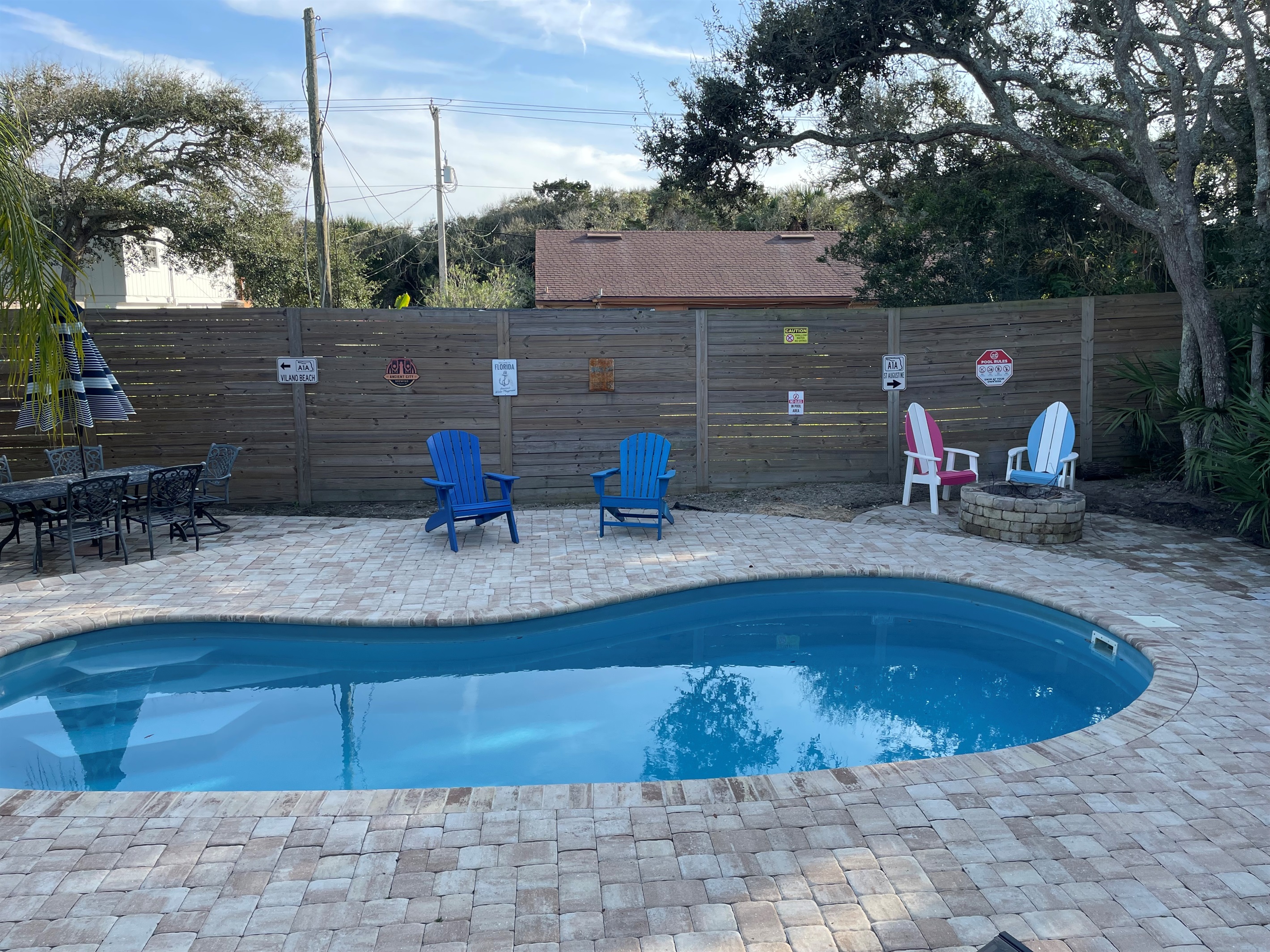 Pool with Fire Pit on Right