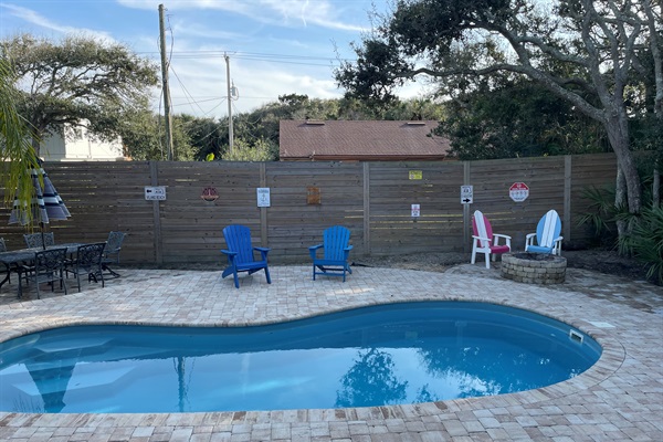 Pool with Fire Pit on Right