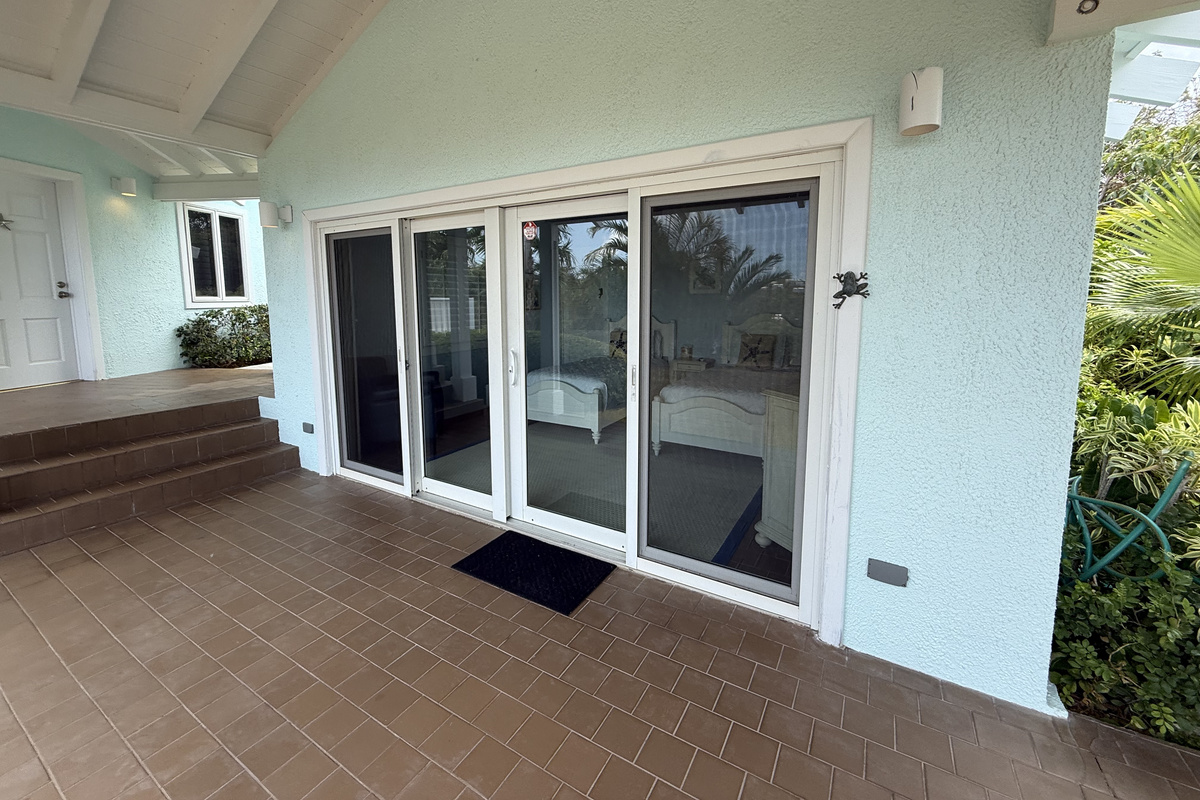 Private entrance welcoming you into a comfortable island retreat.