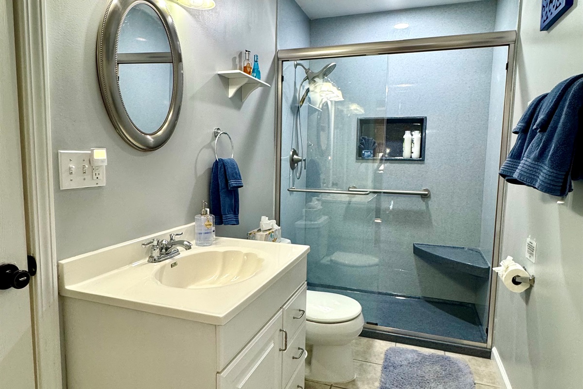 Newly walk in shower (2026) and fresh paint