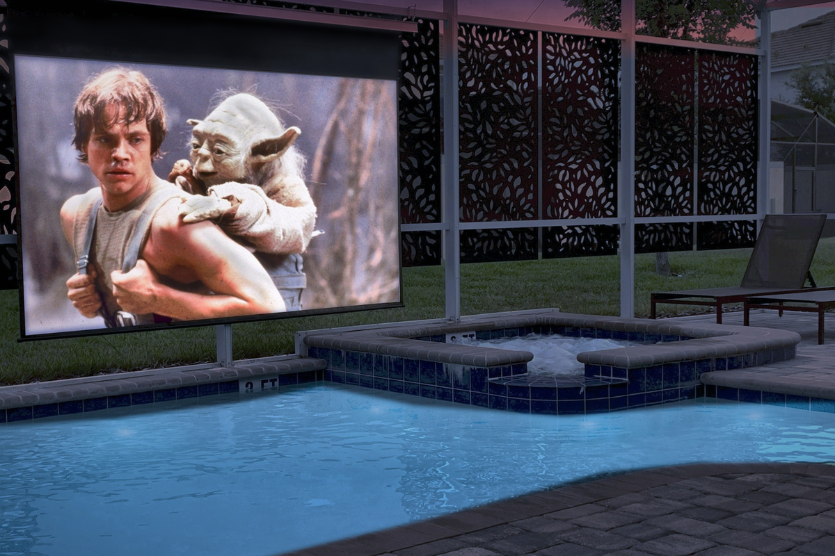 Welcome To Castle Getaways-Lancaster! Enjoy Your Favorite Movies Or Television At Night Poolside!