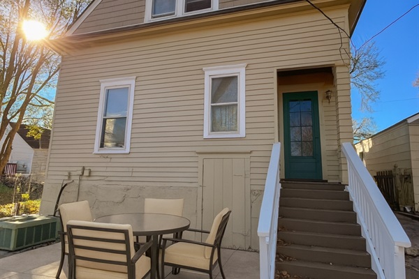 Back patio with fenced yard