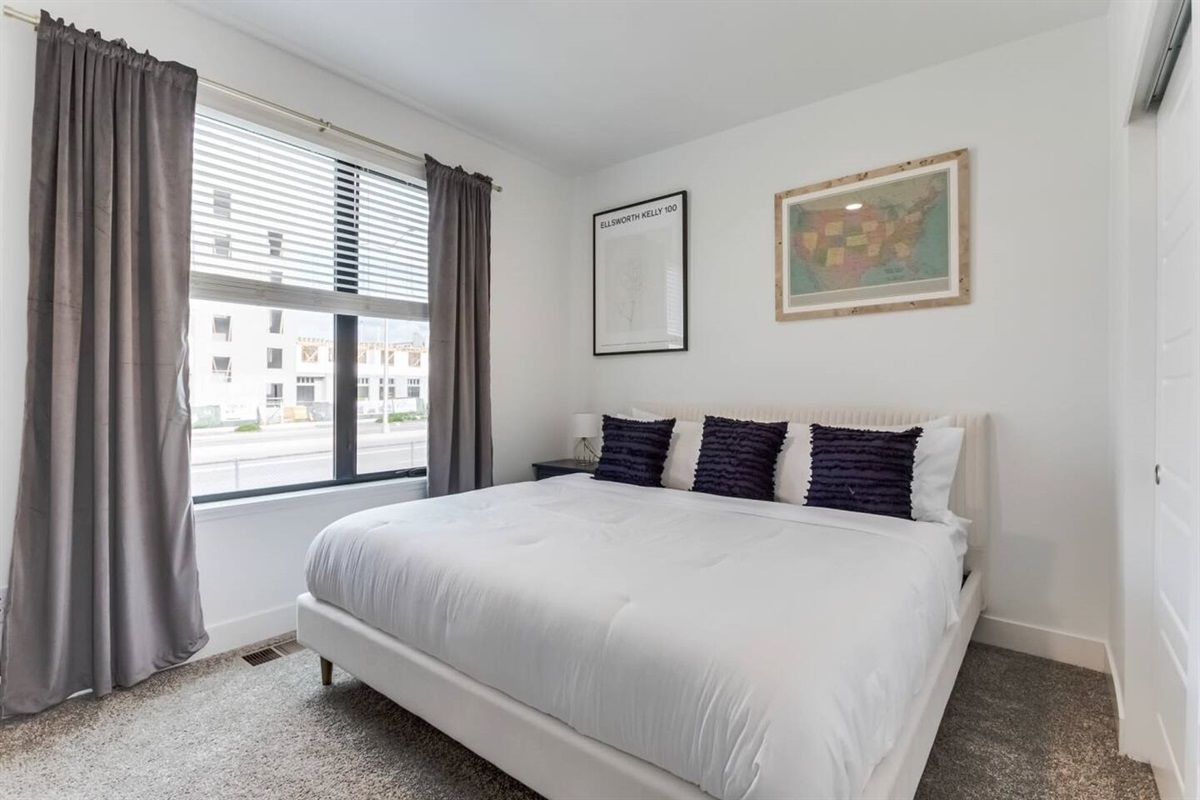 Sleep like a baby on the king-size bed in the master bedroom.