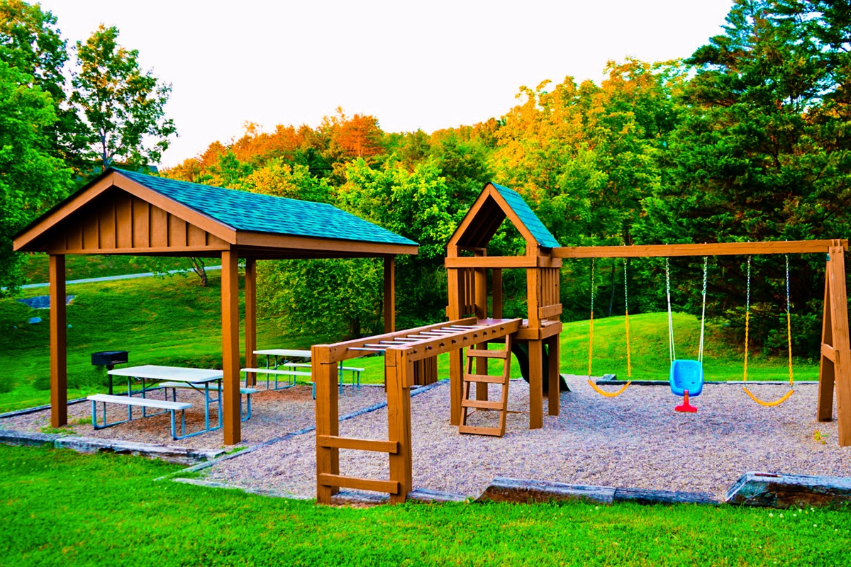 Let the kids run, climb, and slide while you relax nearby