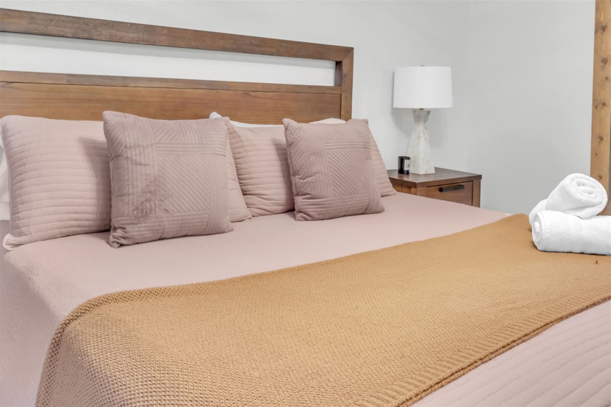 Spacious king suite with extra linens for colder nights