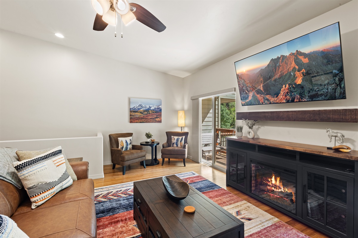 Upper level open concept living and dining